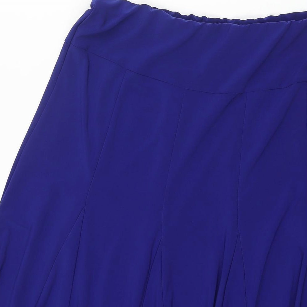 Julipa Womens Blue Polyester Flare Skirt Size 34 in