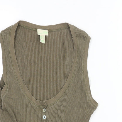 Womens UK Size XL Mango Green Basic Tank