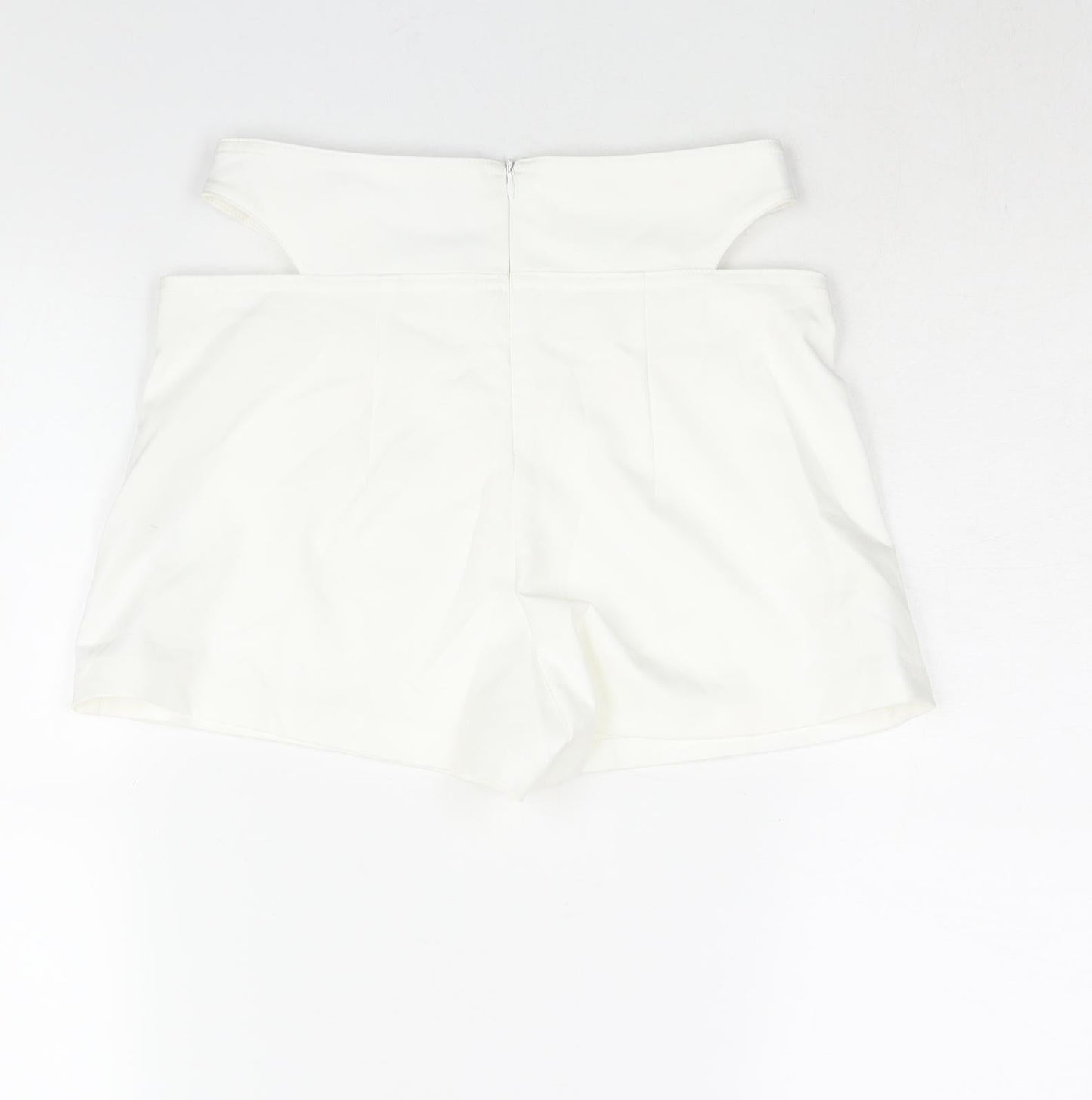 Bershka Womens White Polyester Skort Skirt Size 8 Zip - Cut Out
