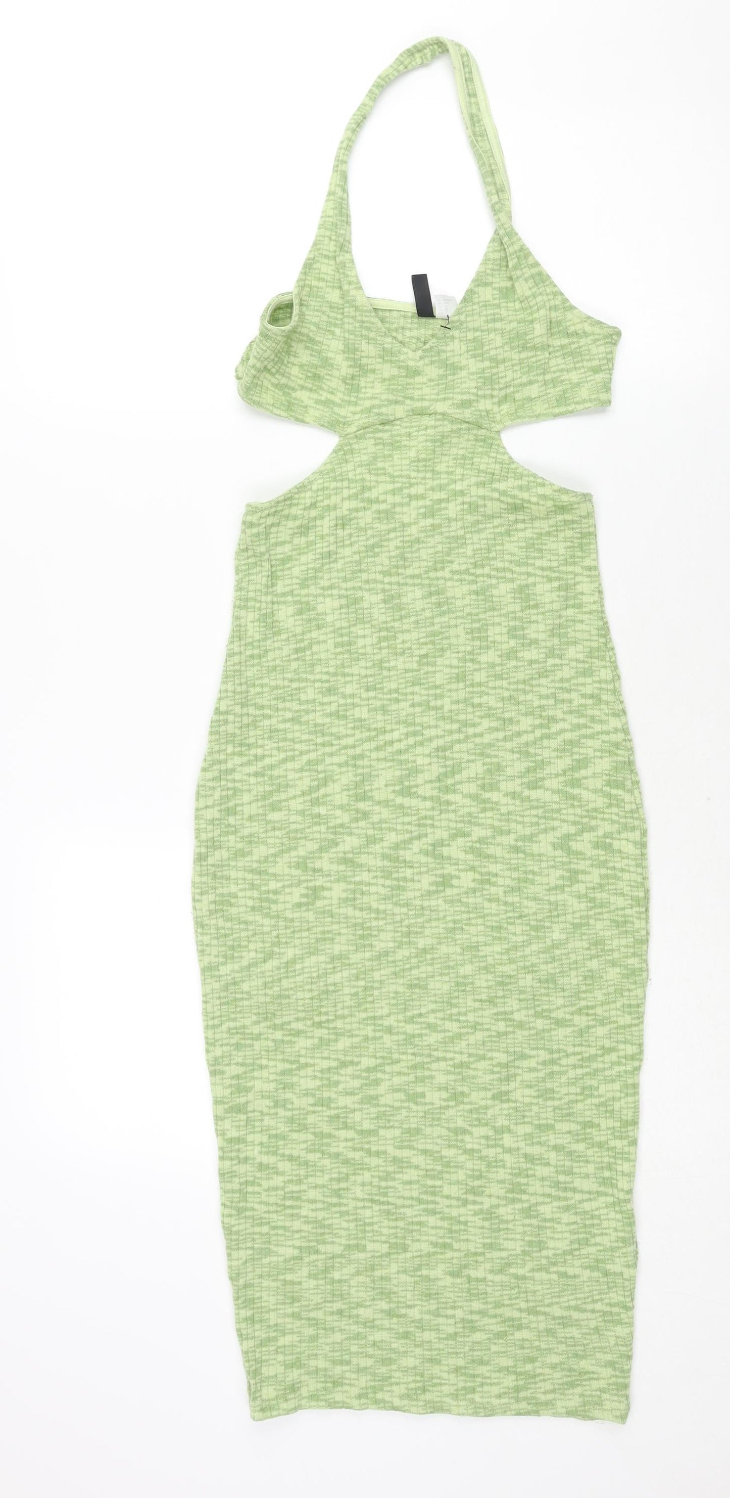 Divided by H&M Womens Gold Polyester Bodycon Size XS Halter Pullover - Backless