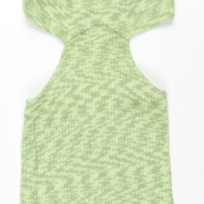 Divided by H&M Womens Gold Polyester Bodycon Size XS Halter Pullover - Backless