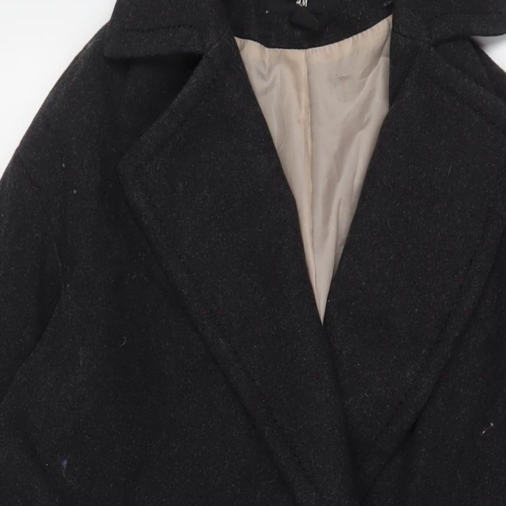Womens UK Size 8 H&M Grey Overcoat