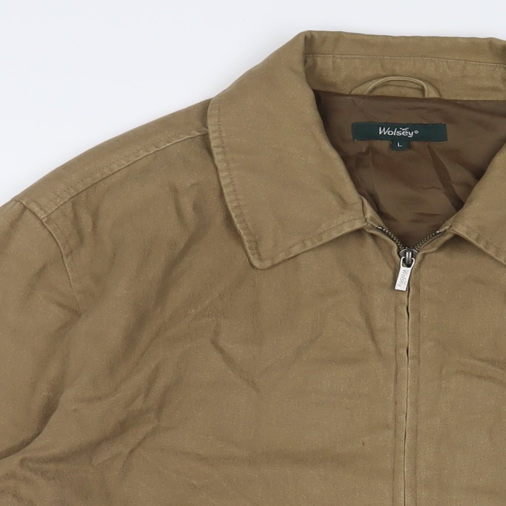 Wolsey Mens Brown Jacket Size L Zip