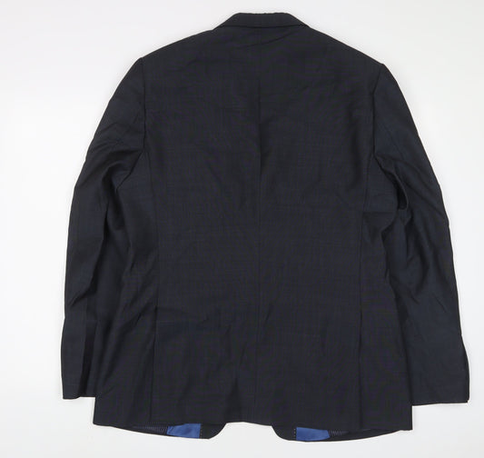 Mens UK Size 42 Daniel Hetcher Regular Blue Suit Jacket