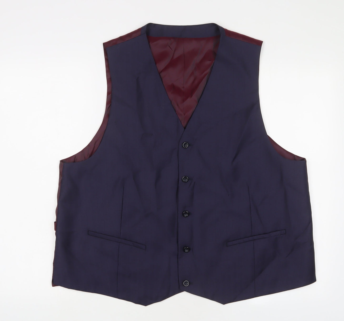 Harris & Howard Mens Blue Polyester Jacket Suit Waistcoat Size 46 Regular