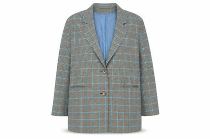 COLLUSION Womens Black Plaid Jacket Blazer Size 14 Button