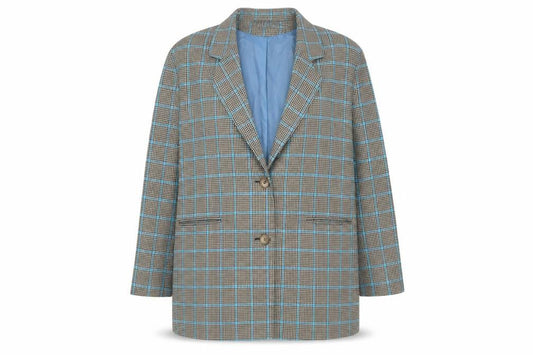 COLLUSION Womens Black Plaid Jacket Blazer Size 14 Button