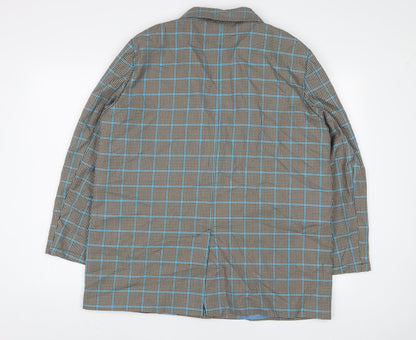 COLLUSION Womens Black Plaid Jacket Blazer Size 14 Button