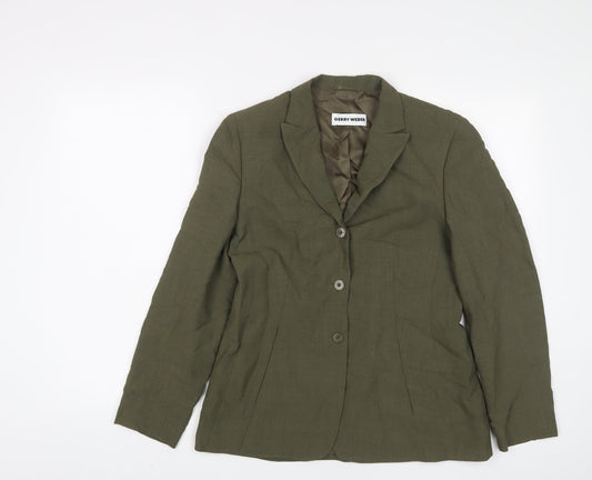 Gerry Weber Womens Green Jacket Blazer Size 10 Button