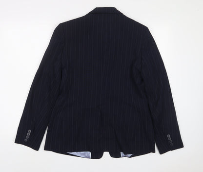 Autonomy Womens Blue Striped Jacket Blazer Size 14 Button