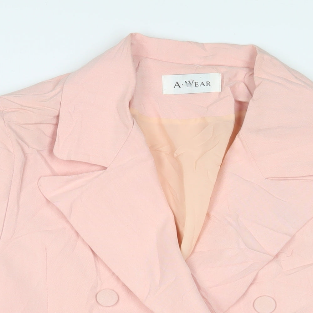 A. Wear Womens Pink Jacket Blazer Size 12 Button