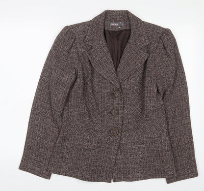 Womens UK Size 14 Cream Brown Jacket