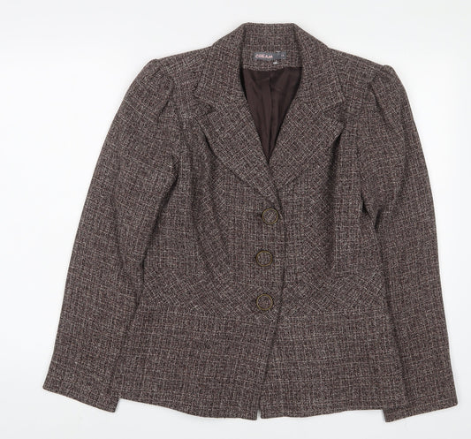 Womens UK Size 14 Cream Brown Jacket