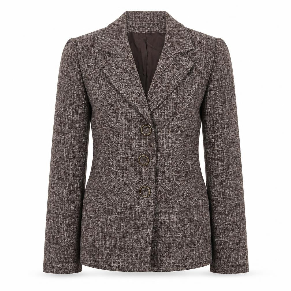 Womens UK Size 14 Cream Brown Jacket