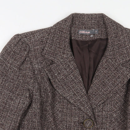 Womens UK Size 14 Cream Brown Jacket