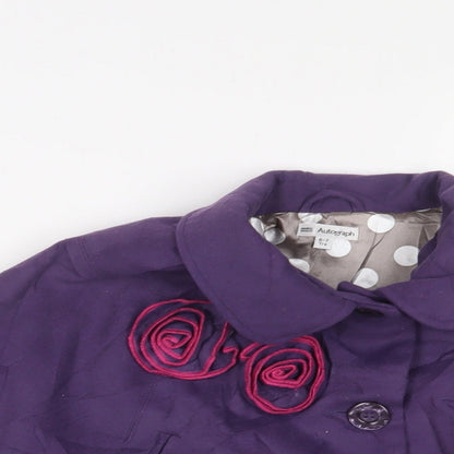 Autograph Girls Purple Jacket Poncho Size 6-7 Years Button