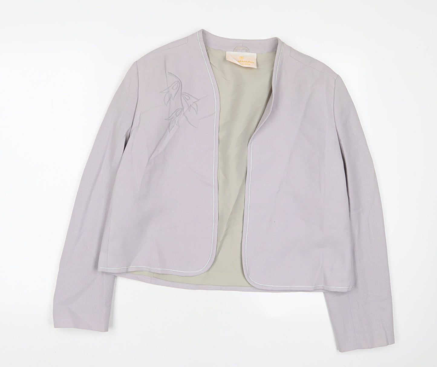 May Of London Womens Purple Jacket Blazer Size 16 - Embroidered