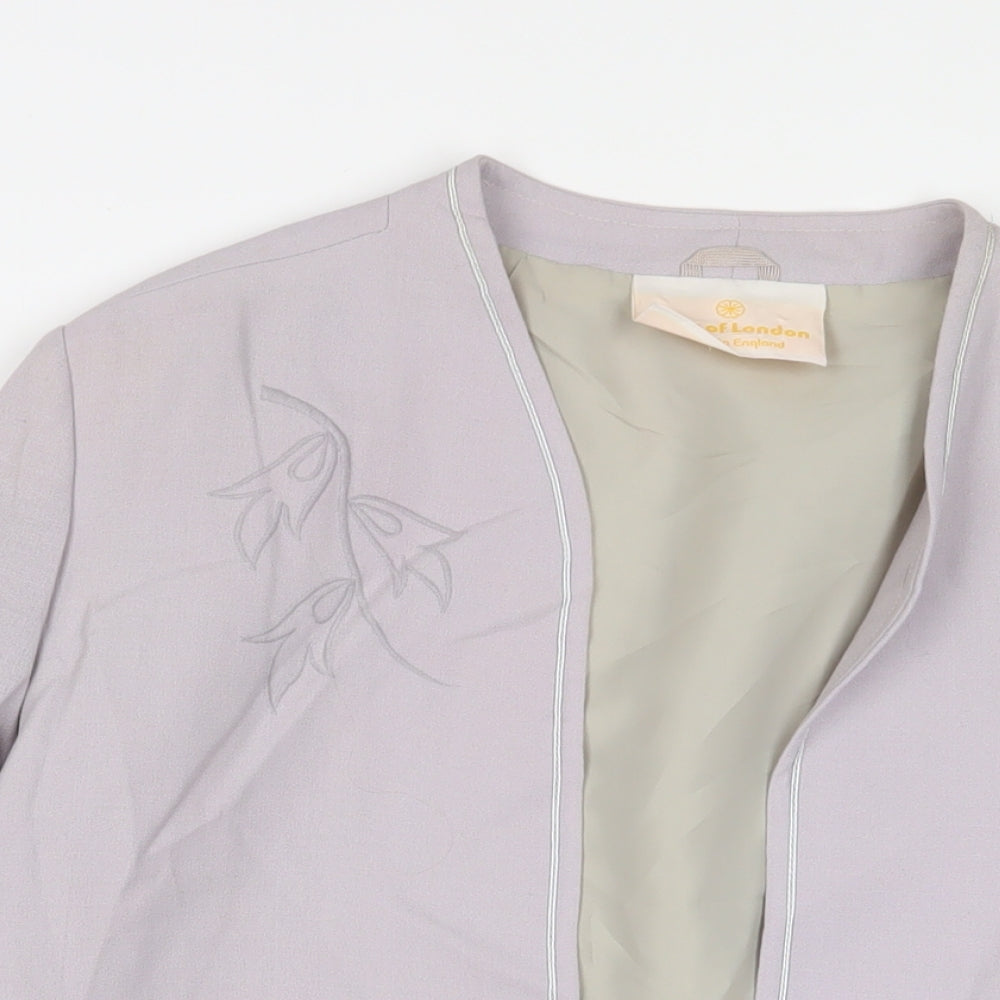 May Of London Womens Purple Jacket Blazer Size 16 - Embroidered