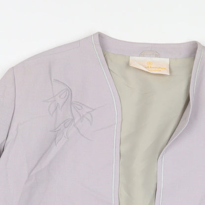 May Of London Womens Purple Jacket Blazer Size 16 - Embroidered