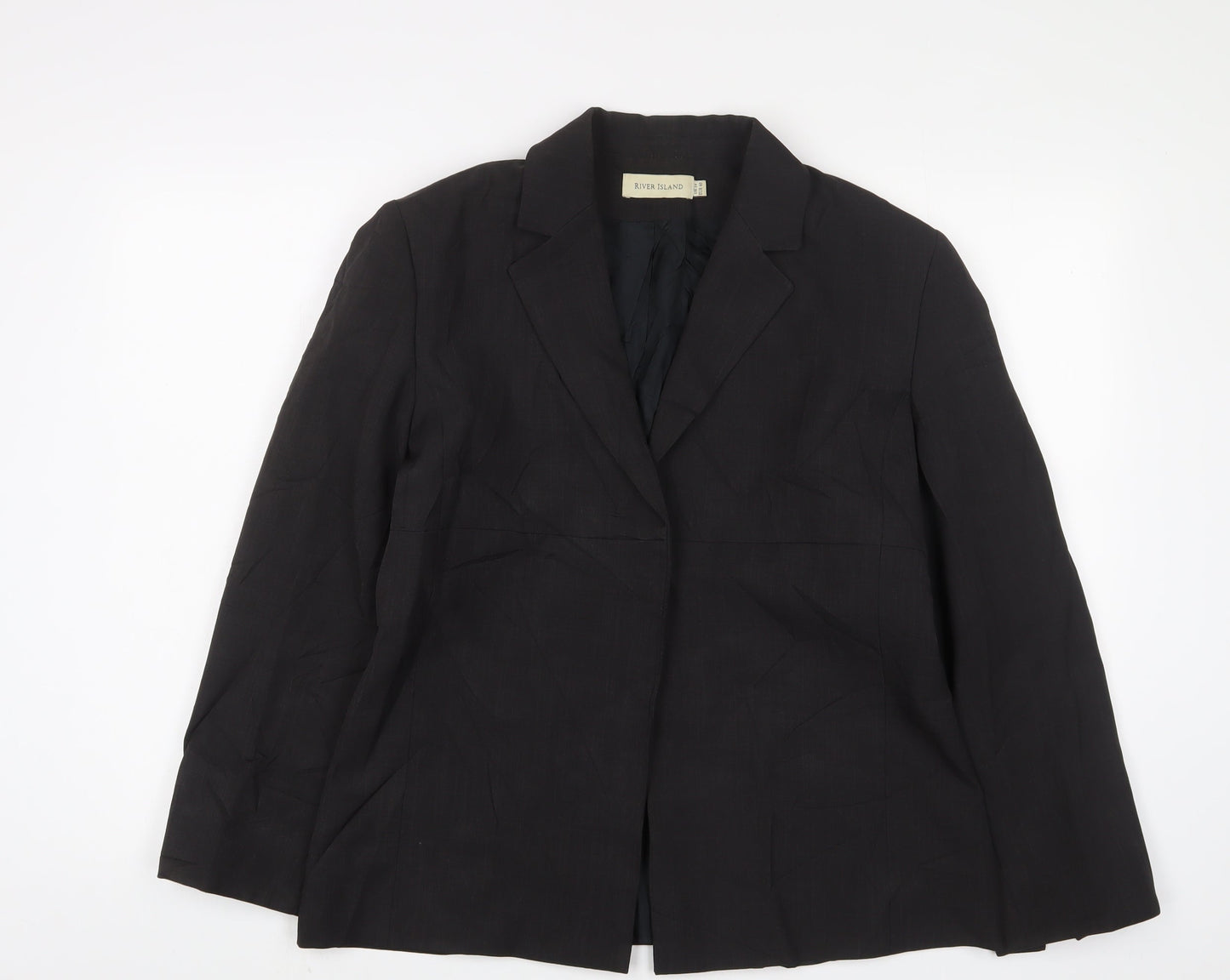 River Island Womens Grey Jacket Blazer Size 14 Button