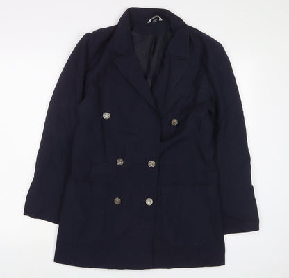 Klass Womens Blue Jacket Blazer Size 10 Button