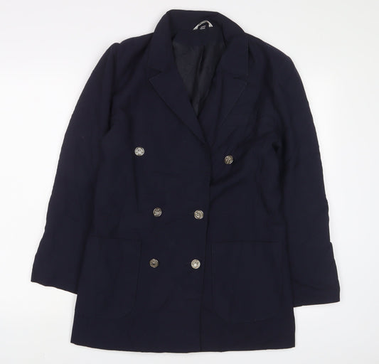 Klass Womens Blue Jacket Blazer Size 10 Button