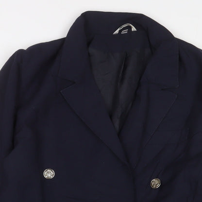 Klass Womens Blue Jacket Blazer Size 10 Button