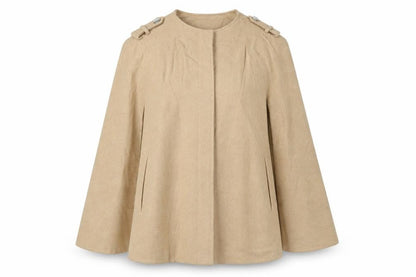 Miss Selfridge Womens Beige Jacket Poncho Size L Button