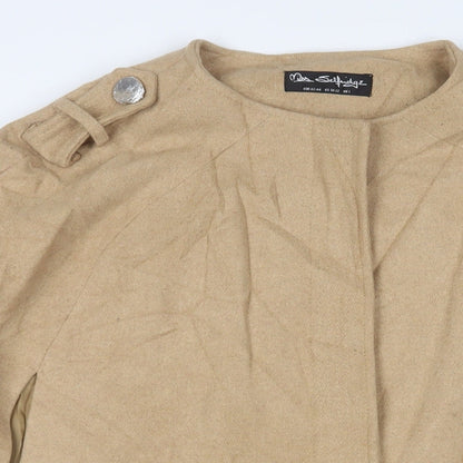 Miss Selfridge Womens Beige Jacket Poncho Size L Button