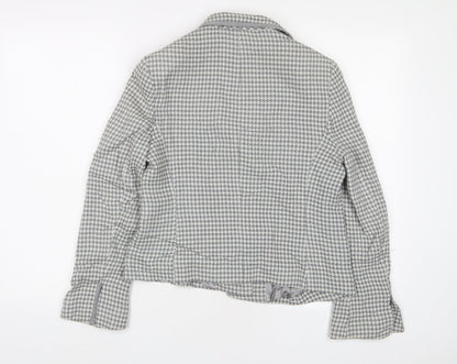 Precis Womens Grey Herringbone Jacket Blazer Size 12 Button