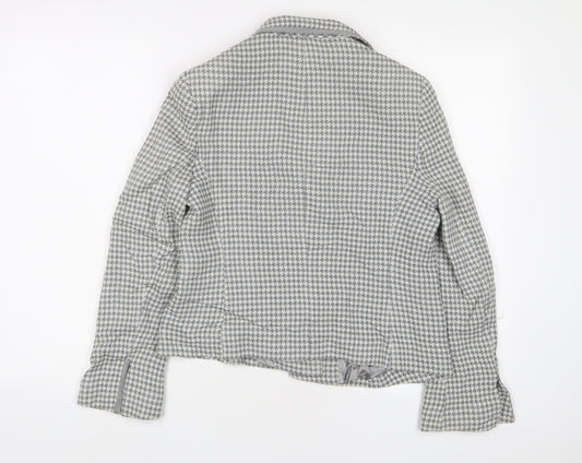 Precis Womens Grey Herringbone Jacket Blazer Size 12 Button