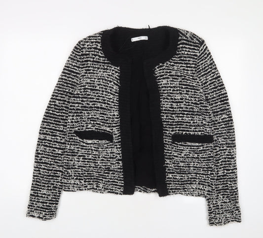 Mango Womens Grey Herringbone Jacket Size M - Open