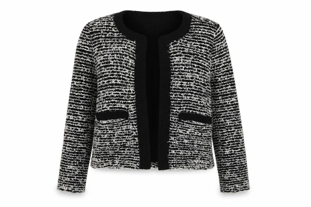 Mango Womens Grey Herringbone Jacket Size M - Open