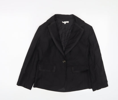 Glamorous Womens Black Jacket Blazer Size 8 Button