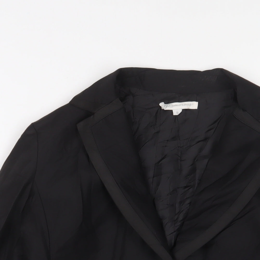 Glamorous Womens Black Jacket Blazer Size 8 Button
