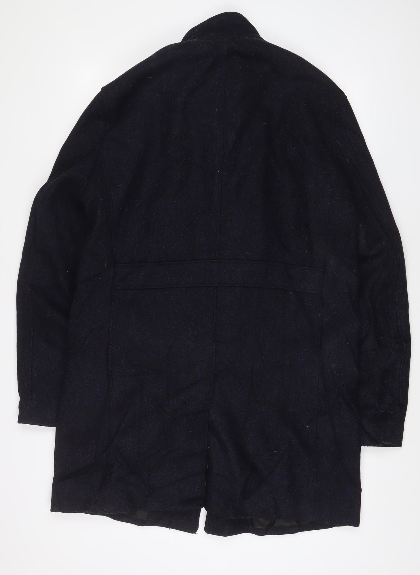 NEXT Mens Blue Overcoat Coat Size L Zip