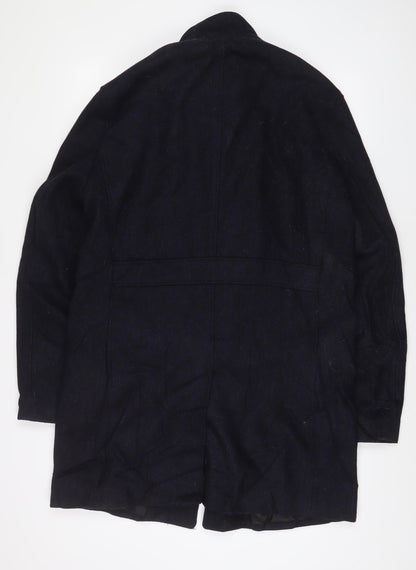 NEXT Mens Blue Overcoat Coat Size L Zip