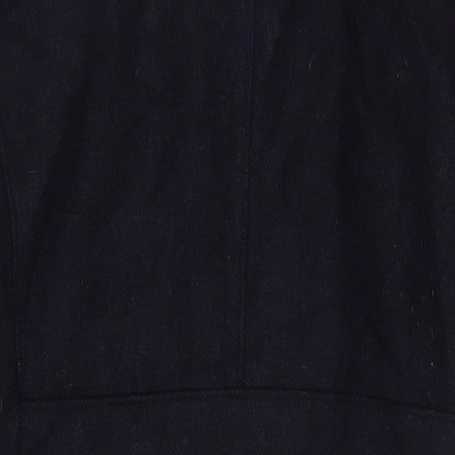 NEXT Mens Blue Overcoat Coat Size L Zip