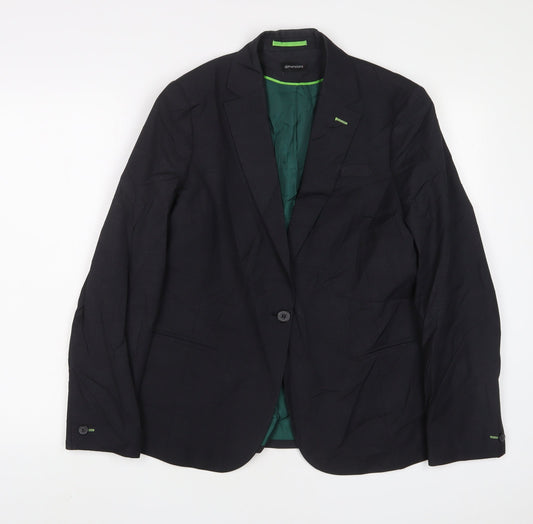 Dimensions Womens Black Jacket Blazer Size 14 Button