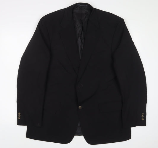 Mens UK Size 44 Greenwoods Regular Black Suit Jacket