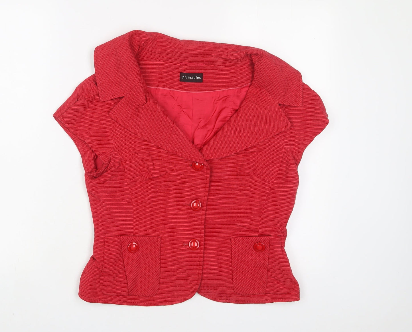 Principles Womens Red Jacket Size 12 Button