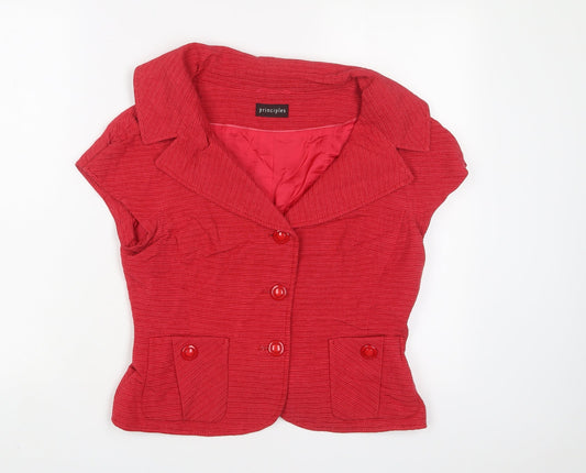 Principles Womens Red Jacket Size 12 Button