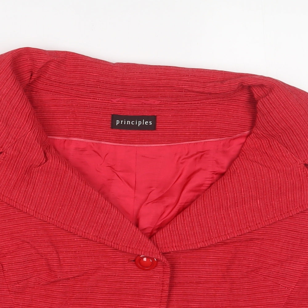 Principles Womens Red Jacket Size 12 Button