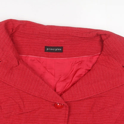 Principles Womens Red Jacket Size 12 Button