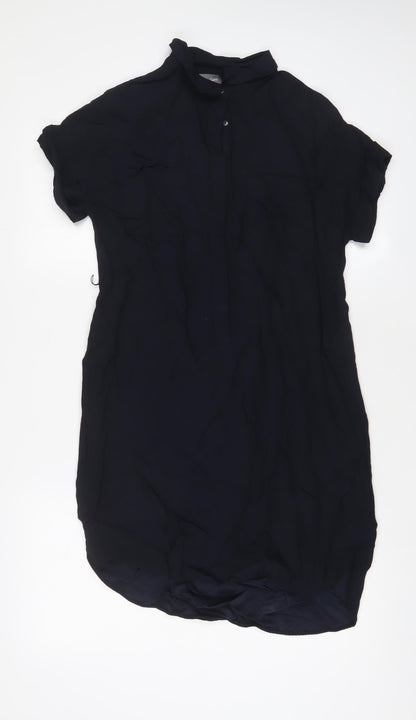 Phase Eight Womens Blue Viscose A-Line Size 8 Collared Button