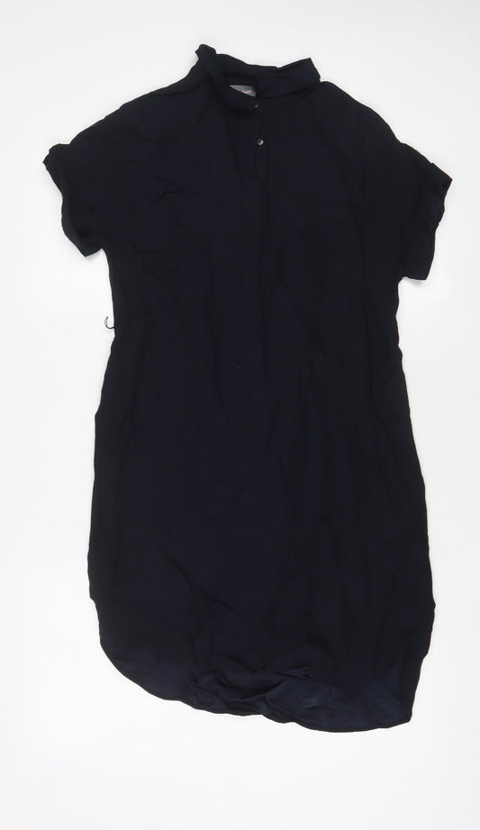 Phase Eight Womens Blue Viscose A-Line Size 8 Collared Button