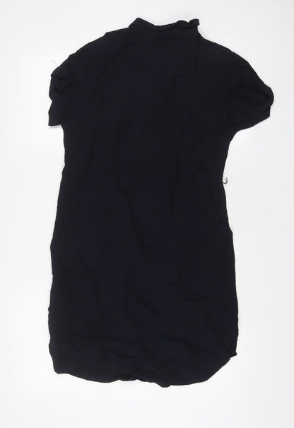 Phase Eight Womens Blue Viscose A-Line Size 8 Collared Button