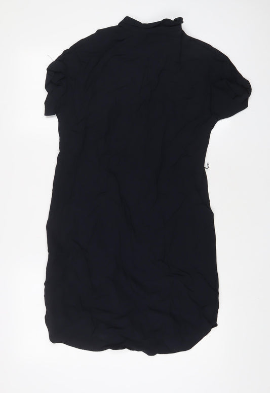 Phase Eight Womens Blue Viscose A-Line Size 8 Collared Button