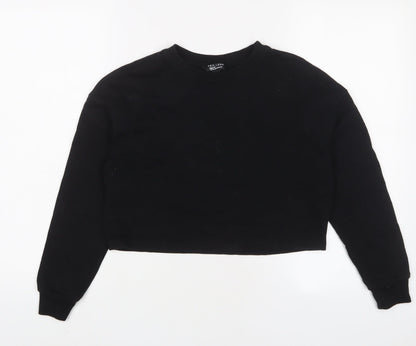 New Look Girls Black Cotton Pullover Sweatshirt Size 10-11 Years Pullover