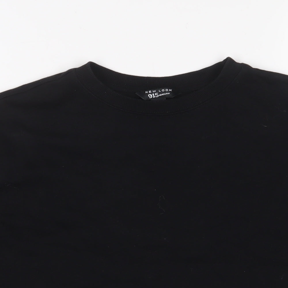 New Look Girls Black Cotton Pullover Sweatshirt Size 10-11 Years Pullover